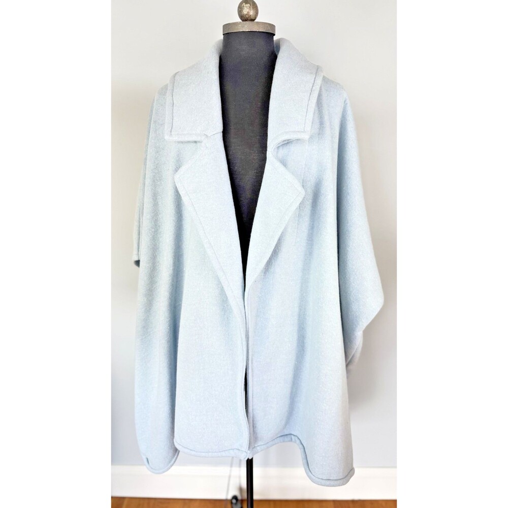 NWT Free People Light Blue Oversized Poncho Duster Cardigan Cape OS Boho